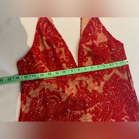 Free People Night Shimmers Lace Sequined Sleeveless V-Neck Mini Dress Size 8 - Picture 6 of 8